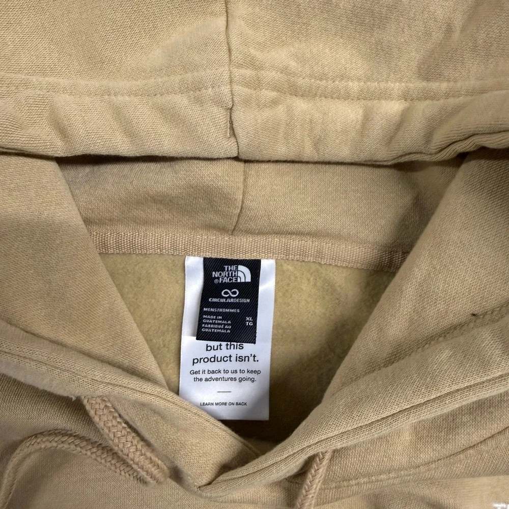 The North Face Mens Circular Design‎ Hoodie Khaki Tan Fleece Pullover XL